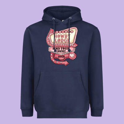 Cupids Howdy Lodge Find Your Cowboy Open Heavyweight Hoodie Designed By Maliassmallbusiness