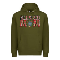 Army Green blessed mom christmas Premium Hoodie - AdoDesignShop