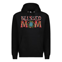Black blessed mom christmas Premium Hoodie - AdoDesignShop