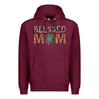 Burgundy blessed mom christmas Premium Hoodie - AdoDesignShop