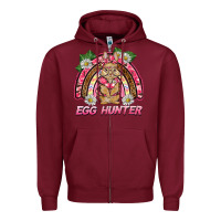 Burgundy easter pink camouflage egg hunter  bunny rainbow Zipper Hoodie - BarkalooDesign