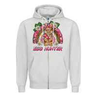 Dove Grey easter pink camouflage egg hunter  bunny rainbow Zipper Hoodie - BarkalooDesign