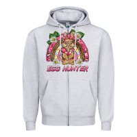 Heather Grey easter pink camouflage egg hunter  bunny rainbow Zipper Hoodie - BarkalooDesign
