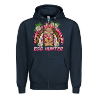 Navy easter pink camouflage egg hunter  bunny rainbow Zipper Hoodie - BarkalooDesign