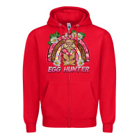 Red easter pink camouflage egg hunter  bunny rainbow Zipper Hoodie - BarkalooDesign