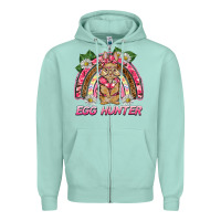 Seafoam easter pink camouflage egg hunter  bunny rainbow Zipper Hoodie - BarkalooDesign