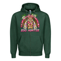 Sports Green easter pink camouflage egg hunter  bunny rainbow Zipper Hoodie - BarkalooDesign