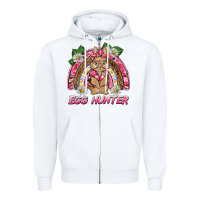 White easter pink camouflage egg hunter  bunny rainbow Zipper Hoodie - BarkalooDesign