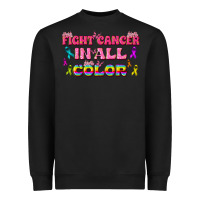 Black Fight Cancer In All Color Heavyweight Sweatshirt - texasbilliewilder