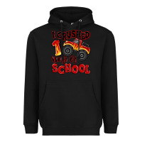 Black i crushed 100 days of school monster truck Heavyweight Hoodie - MaliasSmallBusiness