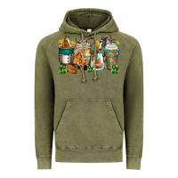 Vintage Olive horses coffee cups Vintage Hoodie - Zillion Design Studio