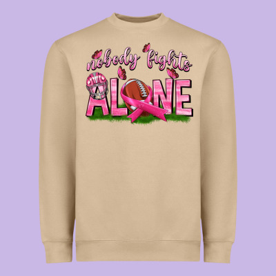 Football Nobody Fights Alone Heavyweight Sweatshirt Designed By Texasbilliewilder