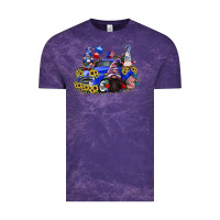 Cloud Purple 4th of July gnomes with truck Vintage Tee - CowGirlArtShop
