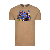 Vintage Coffee 4th of July gnomes with truck Vintage Tee - CowGirlArtShop
