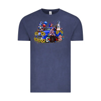 Vintage Denim 4th of July gnomes with truck Vintage Tee - CowGirlArtShop
