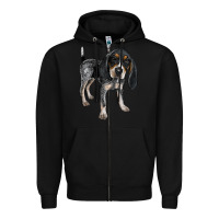 Black bluetick coonhound Zipper Hoodie - LillyAllenDesigns