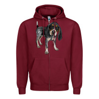 Burgundy bluetick coonhound Zipper Hoodie - LillyAllenDesigns