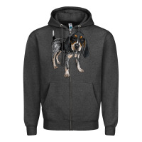 Charcoal Heather bluetick coonhound Zipper Hoodie - LillyAllenDesigns