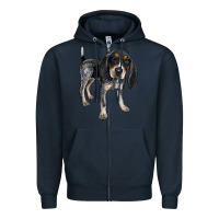 Navy bluetick coonhound Zipper Hoodie - LillyAllenDesigns