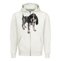 Oatmeal Heather bluetick coonhound Zipper Hoodie - LillyAllenDesigns