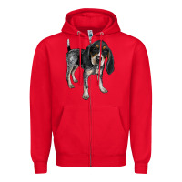 Red bluetick coonhound Zipper Hoodie - LillyAllenDesigns