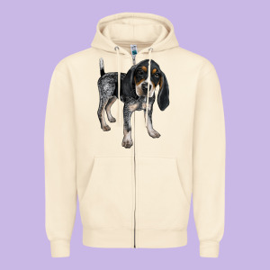 Bluetick Coonhound Zipper Hoodie Designed By Lillyallendesigns