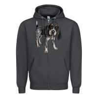 Smoke bluetick coonhound Zipper Hoodie - LillyAllenDesigns