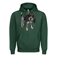 Sports Green bluetick coonhound Zipper Hoodie - LillyAllenDesigns