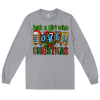 Heather Grey just a girl who loves christmas Long Sleeve Tee - AdoDesignShop