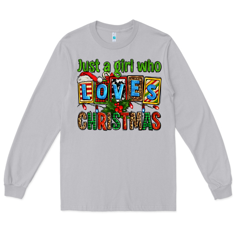 Just A Girl Who Loves Christmas Long Sleeve Tee by AdoDesignShop | Teevron