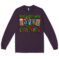 Plum just a girl who loves christmas Long Sleeve Tee - AdoDesignShop