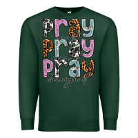 Sports Green pray on it pray over it pray through it Premium Sweatshirt - NancyCooperArtShop