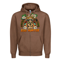 Chestnut easter egg hunter  rabbit rainbow Zipper Hoodie - BarkalooDesign