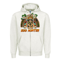 Oatmeal Heather easter egg hunter  rabbit rainbow Zipper Hoodie - BarkalooDesign