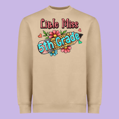 Little Miss Fifth Grade Heavyweight Sweatshirt Designed By Ranaportraitstore