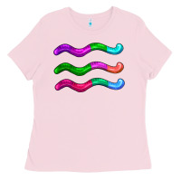 Bubblegum Pink worm jelly Ladies Tee - AdoDesignShop