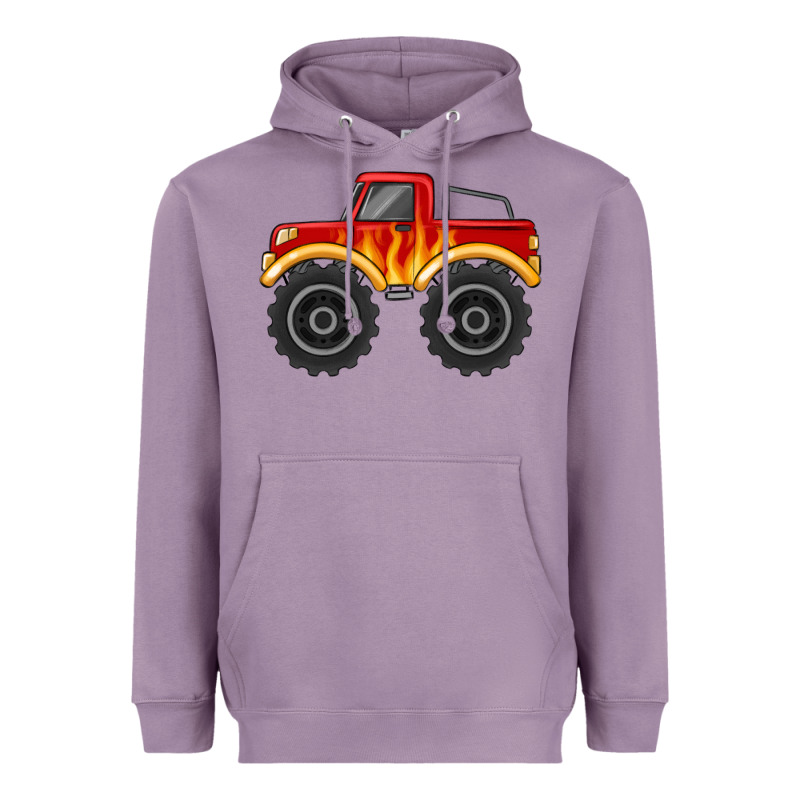 Monster Truck With Flames Heavyweight Hoodie by MaliasSmallBusiness | Teevron