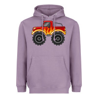 Lavender monster truck with flames Heavyweight Hoodie - MaliasSmallBusiness
