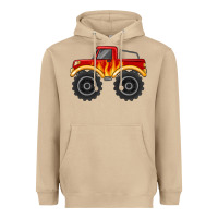 Mushroom monster truck with flames Heavyweight Hoodie - MaliasSmallBusiness