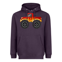Plum monster truck with flames Heavyweight Hoodie - MaliasSmallBusiness