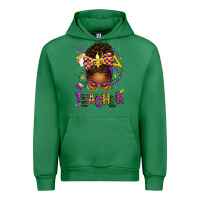 Emerald mardi gras teacher afro messy bun Urban Hoodie - texasbilliewilder