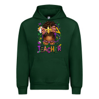 Forest Green mardi gras teacher afro messy bun Urban Hoodie - texasbilliewilder