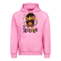 Fuchsia Pink mardi gras teacher afro messy bun Urban Hoodie - texasbilliewilder