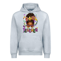 Heather Grey mardi gras teacher afro messy bun Urban Hoodie - texasbilliewilder