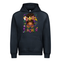 Navy mardi gras teacher afro messy bun Urban Hoodie - texasbilliewilder