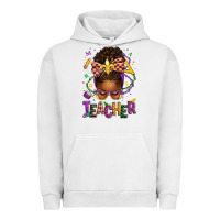 Pigment Lunar Rock mardi gras teacher afro messy bun Urban Hoodie - texasbilliewilder