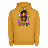 Pigment Peanut Butter mardi gras teacher afro messy bun Urban Hoodie - texasbilliewilder