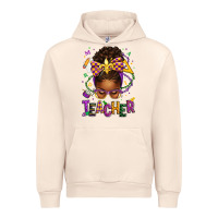 Sandshell mardi gras teacher afro messy bun Urban Hoodie - texasbilliewilder
