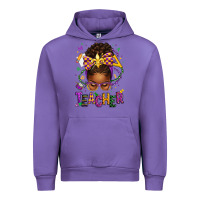 Tulip mardi gras teacher afro messy bun Urban Hoodie - texasbilliewilder