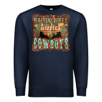 Navy raising hell with the hippies and the cowboys Premium Sweatshirt - NancyCooperArtShop